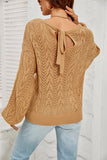 Hollow Knit Round Neck Sweater