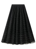 High Waist Slim Gauze Cake Skirt