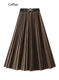 High Waist Flocked Pleated Skirt