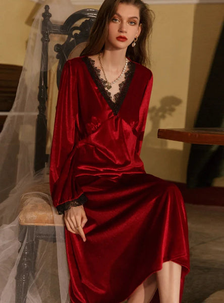 LACE STITCHING SLING LOOSE NIGHTGOWN