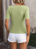 Ladies Square Collar Short Sleeve Top