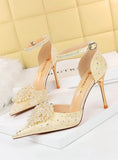 SHALLOW-MOUTHED POINTED PEARL FLOWER SANDALS