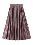 Medium and Long A-line Pleated Skirt