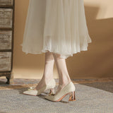 POINTED PLATFORM HEELS WEDDING SHOES