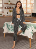 FASHION POLKA-DOT LONG-SLEEVED PAJAMAS SUIT