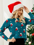 STYLISH ROUND NECK CARTOON CHRISTMAS SWEATER