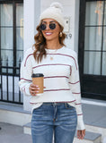 Women Striped Turtleneck Sweater