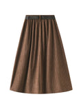 Corduroy Medium and Long High Waist Skirt