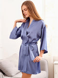 EMBROIDERED WIDE-SLEEVED CLOTHING BATHROBE