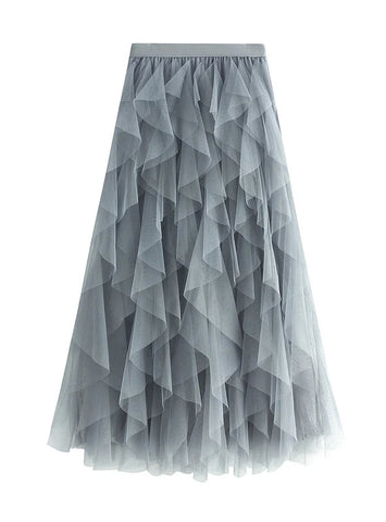 Wave Irregular Gauze Cake Skirt