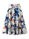 Retro High Waist Slim Floral Skirt