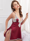 LACE SILK SATIN FACE HOME CLOTHES PAJAMAS