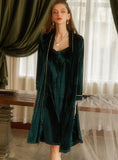 VELVET PAJAMAS SUSPENDERS NIGHTGOWN