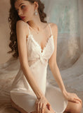 SEXY SILK ICE SILK LACE NIGHTDRESS