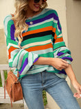 Women Striped Turtleneck Sweater