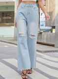 COWBOY WIDE-LEG TROUSERS HOLES PANT JEANS