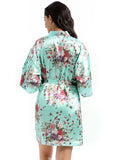 LOOSE SATIN SILK PRINTED SHORT NIGHTGOWN