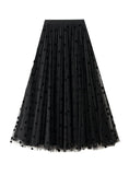 Polka Dot Gauze Pleated Skirt Worn On Both Sides