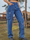 MULTI-POCKET OVERALLS TROUSERS JEANS