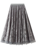 Women Beaded Lace Gauze Skirt