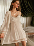 LACE VELVET GAUZE SLING NIGHTDRESS