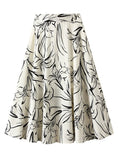 Ink Painting lily Print Skirt