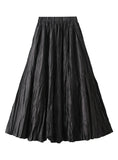 Women Elatic Waist Pleats Skirt