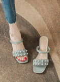 WEAR THICK HEELS PEARLS SANDALS