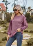 ROUND NECK STITCHING LONG SLEEVE T-SHIRT