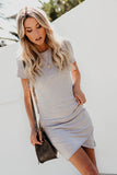 Short Sleeve Ruched Stretchy Bodycon Dress