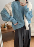 Thick twist pullover loose knit sweater