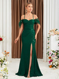 Sparkle Dark Green Sequin Sheath Prom Dress With Slit