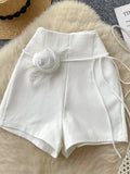 Rose Embellishment Summer Look Shorts