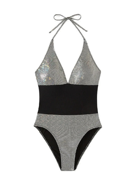 SEXY ONE-PIECE HALTER BACKLESS BIKINI