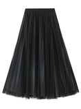 Starry Gradient Pleated Gauze Skirt