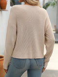 Round Neck Pocket Long Sleeve Sweater