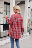 Casual Fashion Loose Plaid Pocket Shirt