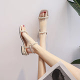 THICK HEELS ROMAN FLAT SANDALS