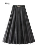 High Waist Flocked Pleated Skirt