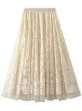 Women Beaded Lace Gauze Skirt