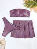 PURPLE THREE-PIECE BIKINI