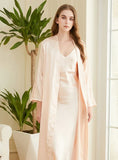 SILK-LIKE NIGHTGOWN TWO-PIECE PAJAMAS