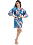 LOOSE SATIN SILK PRINTED SHORT NIGHTGOWN