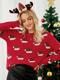 STYLISH ROUND NECK CARTOON CHRISTMAS SWEATER