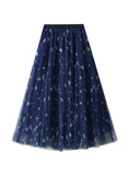 Printed Large Swing Gauze Floral Skirt