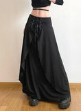 Irregularly Spliced Silm Waist Long Skirt