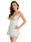 SEXY PERSPECTIVE LACE STITCHING SUSPENDER NIGHTDRESS