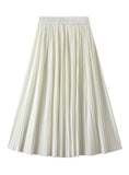 Medium and Long A-line Pleated Skirt