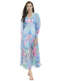 Lantern Sleeve Printed Chiffon Dress