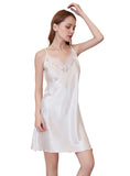 SUMMER SILK SLIM LACE SUSPENDER NIGHTDRESS